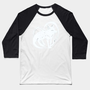 white fox minimal Baseball T-Shirt